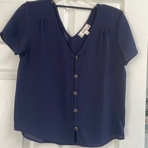 Pink Rose blue blouse